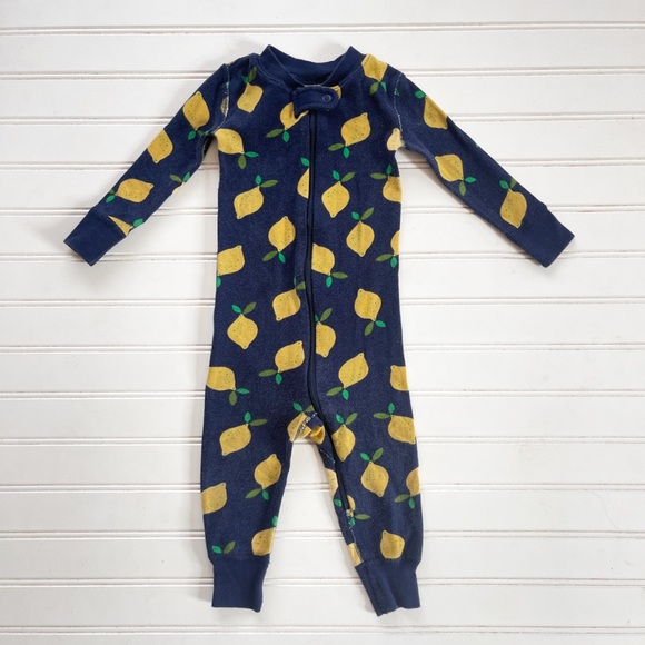 Hanna Andersson Other - Hanna Andersson Navy Lemon Print Zip Pajamas